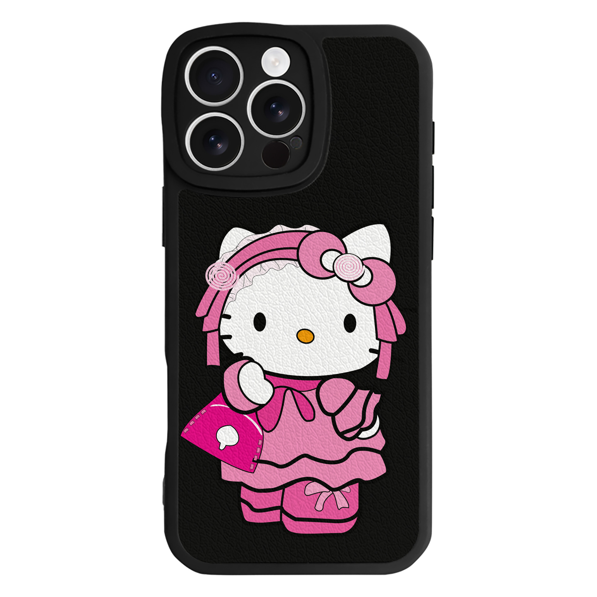 （画像用） Hello Kitty ハローキティ 【iPhone 16シリーズ対応】シリコンスマホケース（レザー調） 材質：シリコン